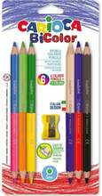 Värvipliiatsid Carioca jumbo bi-color, 6 tk, 12 värvi