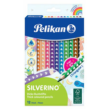 Värvipliiatsid Pelikan Silverino, kolmnurkne, 12 värvi
