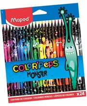 Värvilised pliiatsid Maped Black Monster, 24 värvi