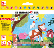 Värvipliiatsid EberhardFaber MiniMaxi, 12 värvi