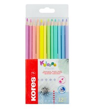 Värvipliiatsid Kores Kolores Pastel, kolmnurkne, 3mm, 12 pastelltooni