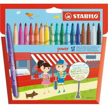 Viltpliiatsid Stabilo Power, 18 värvi