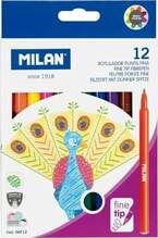 Viltpliiatsid Milan, 12 värvi, R07-173
