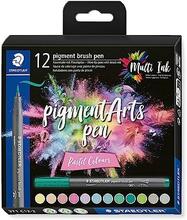 Viltpliiatsid STAEDTLER Pigment Arts Brush Pen, 12 värvi
