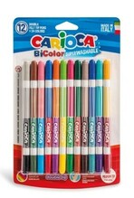 Kahepoolsed viltpliiatsid Carioca Bi-Color, 12 tk, 24 värvi
