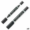 Marker Staedtler Lumocolor 348-9, must, 10 tk