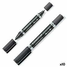 Marker Staedtler Lumocolor 348-9, must, 10 tk