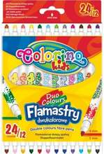Viltpliiatsid Colorino Kids kahepoolne, 24 värvi