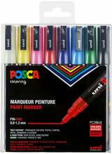 Markerid Posca PC-3M, 8 värvi, peen ots