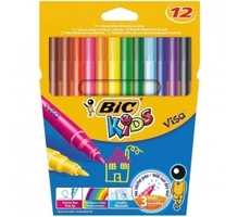 Värvilised viltpliiatsid Bic Kids Visa, 12 värvi komplekt
