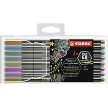 Viltpliiatsid Stabilo Pen 68 Metallic Case, 8 värvi