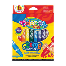 Kahepoolsed markerid templitega Colorino Kids, 10 värvi