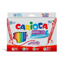 Kahepoolsed viltpliiatsid Carioca Birello, 24 värvi