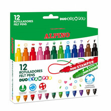 Viltpliiatsid kahepoolsed Alpino Duo Stamper, 12 värvi