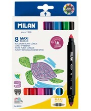 Kahepoolsed viltpliiatsid Milan Bicolor Maxi, 16 värvi