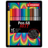 Viltpliiatsid Stabilo PEN 68 ARTY, 1,0 mm, 15 värvi
