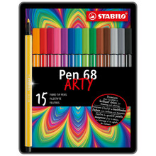 Viltpliiatsid Stabilo PEN 68 ARTY, 1,0 mm, 15 värvi