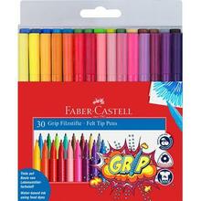 Viltpliiatsid Faber-Castell Grip kolmekandilised, 30 värvi