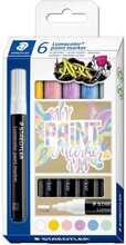 Värvimarkerid Staedtler Lumocolor 349C6-1, 6 värvi, pastelltoonid