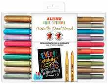 Kahepoolsed markerid Alpino Color Experience Metallic Dual Brush, 10 värvi