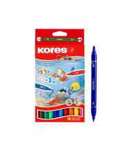 Kahepoolsed viltpliiatsid Kores Korello 2 in 1, 10 tk