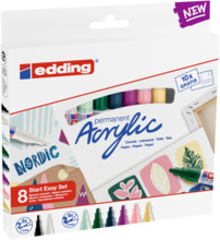 Akrüülmarkerite komplekt Edding Starter, 8 tk