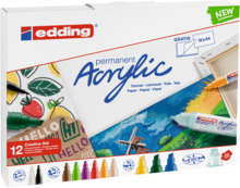 Akrüülmarkerite komplekt Edding Creative, 12 tk