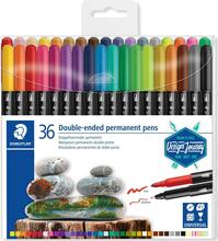 Kahepoolsete markerite komplekt Staedtler 3187, 36 värvi