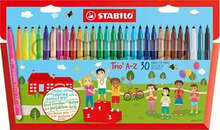 Viltpliiatsid Stabilo Trio A-Z, 30 värvi