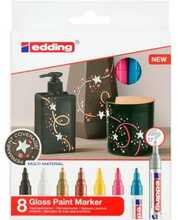 Edding 750, 8 värvi, 2 mm, must, vask, kuld, helesinine, roosa, hõbe, valge, kollane