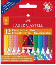 Plastikkriidid Faber-Castell Grip, 12 värvi