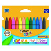 Vahakriidid Bic Wax Crayons PlastiDecor Triangle 000789, 12 värvi