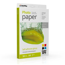 Fotopaber ColorWay Glossy Self-adhesive, A4, 135 g/m, 50 lehte