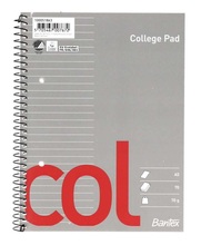 Spiraalvihik jooneline College, A5, 70 lehte, 70 g/m2, hall