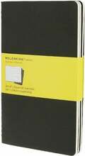 Märkmik Moleskine Cahier L, 13 x 21 cm, must, 3 tk