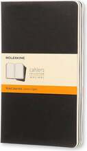 Märkmikud Moleskine Cahier, L, 13 x 21 cm, must, 3 tk