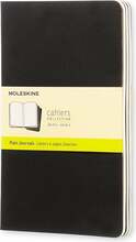 Märkmikud Moleskine Cahier, L, 13 x 21 cm, must, 3tk