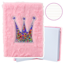 Märkmik Lean Plush Notebook A5, 80 lehte, roosa, kroonimotiiv ja konfettid