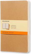 Märkmikud Moleskine Cahier, L, 13 x 21 cm, beež, 3 tk
