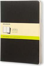 Märkmikud Moleskine Cahier, XL, 19 x 25 cm, pehme kaas, must, 3 tk