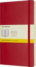 Märkmik Moleskine Classic L, 13 x 21 cm, pehme kaas, punane, 192 lehekülge