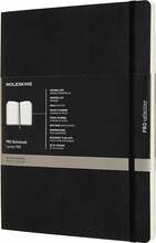 Märkmik Moleskine Professional XL, 19 x 25 cm, pehme kaas, must, 192 lehekülge