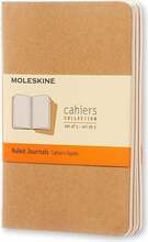 Moleskine Cahier Journals taskumärkmikud, 9 x 14 cm, pruun, 3 tk