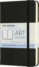 Märkmik Moleskine, 9 x 14 cm, must, kõva kaas, akvarellipaber