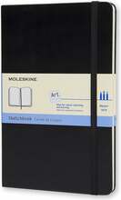 Visandiraamat Moleskine Art Plus Sketchbook L, 13 x 21 cm, kõva kaas, must