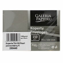Ümbrikud Galeria Papieru PEARL, 70 x 100 mm, 150 g/m, hõbedane, 10 tk