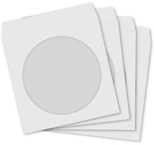 Ümbrik Omega CD/DVD plaatidele, 125 x 125 mm, valge, aknaga, 100 tk
