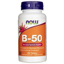 Now Foods B-50, B-vitamiini kompleks, 100 tabletti