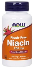 Now Foods niatsiin flush-free 250 mg, 90 kapslit