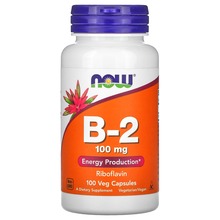 Now Foods vitamiin B-2 100 mg, 100 kapslit